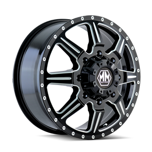 MAYHEM MONSTIR 8101 22X8.25 127 8x165.1 FRONT BLACK/MILLED SPOKES