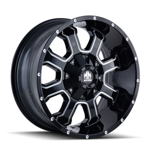 MAYHEM FIERCE 8103 17x9 -12 6x135/6x139.7 GLOSS BLACK/MILLED SPOKES