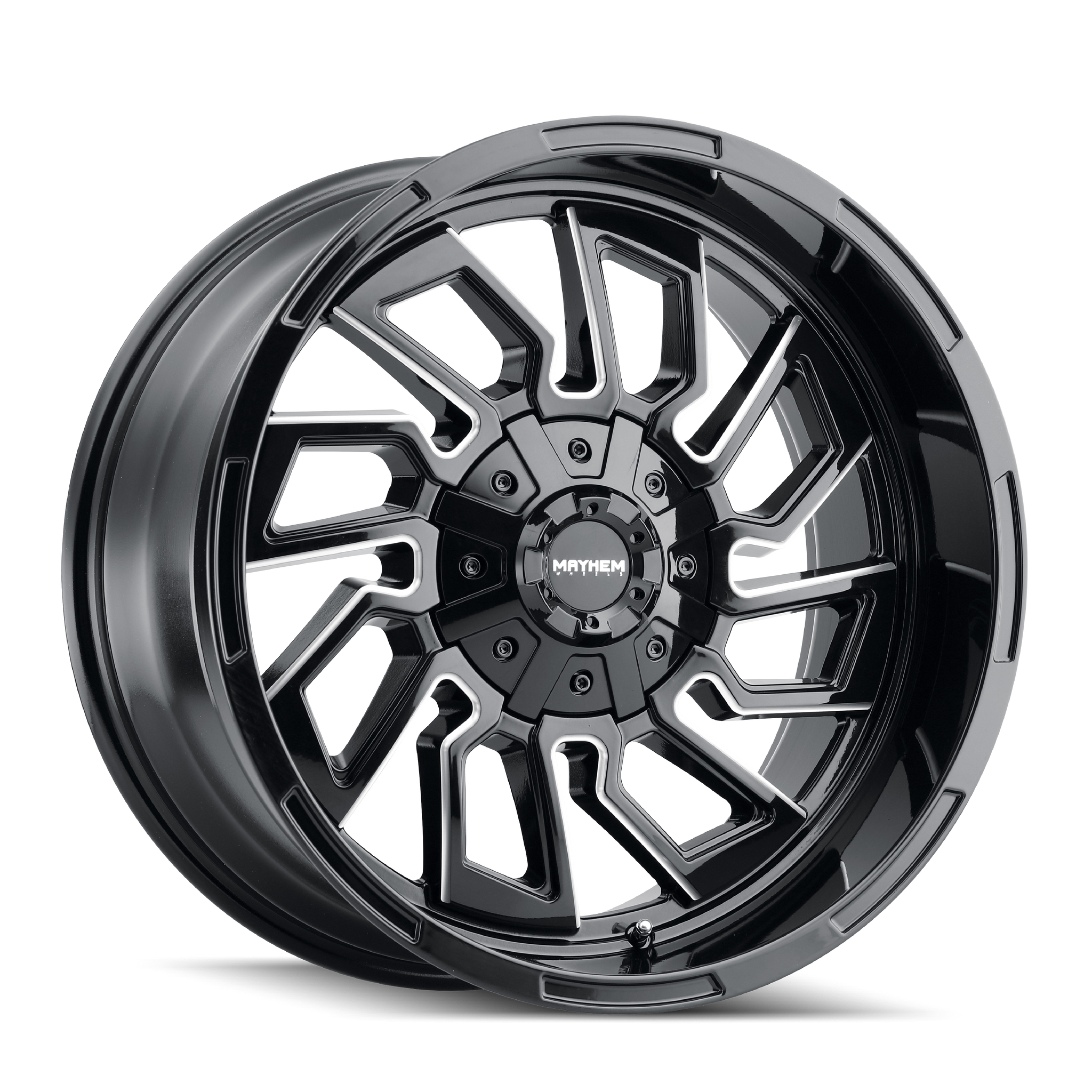 MAYHEM FLYWHEEL 8111 22X10 -19 8x165.1 BLACK W/MILLED SPOKES