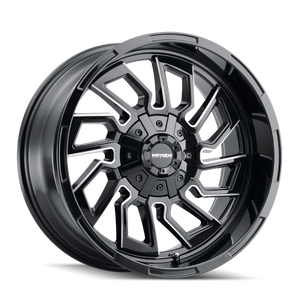 MAYHEM FLYWHEEL 8111 22X10 -19 8x165.1 BLACK W/MILLED SPOKES