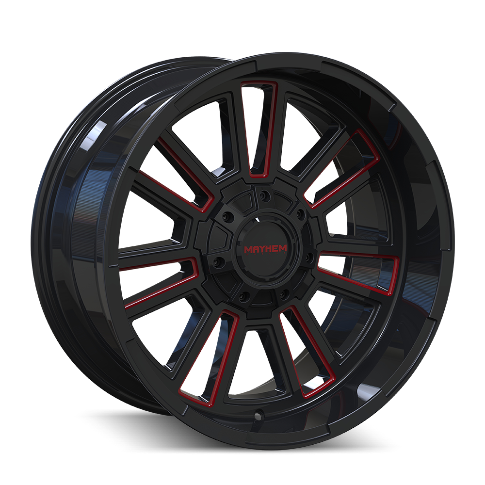 MAYHEM 8115 APOLLO 20x9 0 8x170/ GLOSS BLACK/PRISM RED MILLED