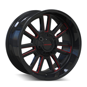 MAYHEM 8115 APOLLO 20x9 0 8x170/ GLOSS BLACK/PRISM RED MILLED