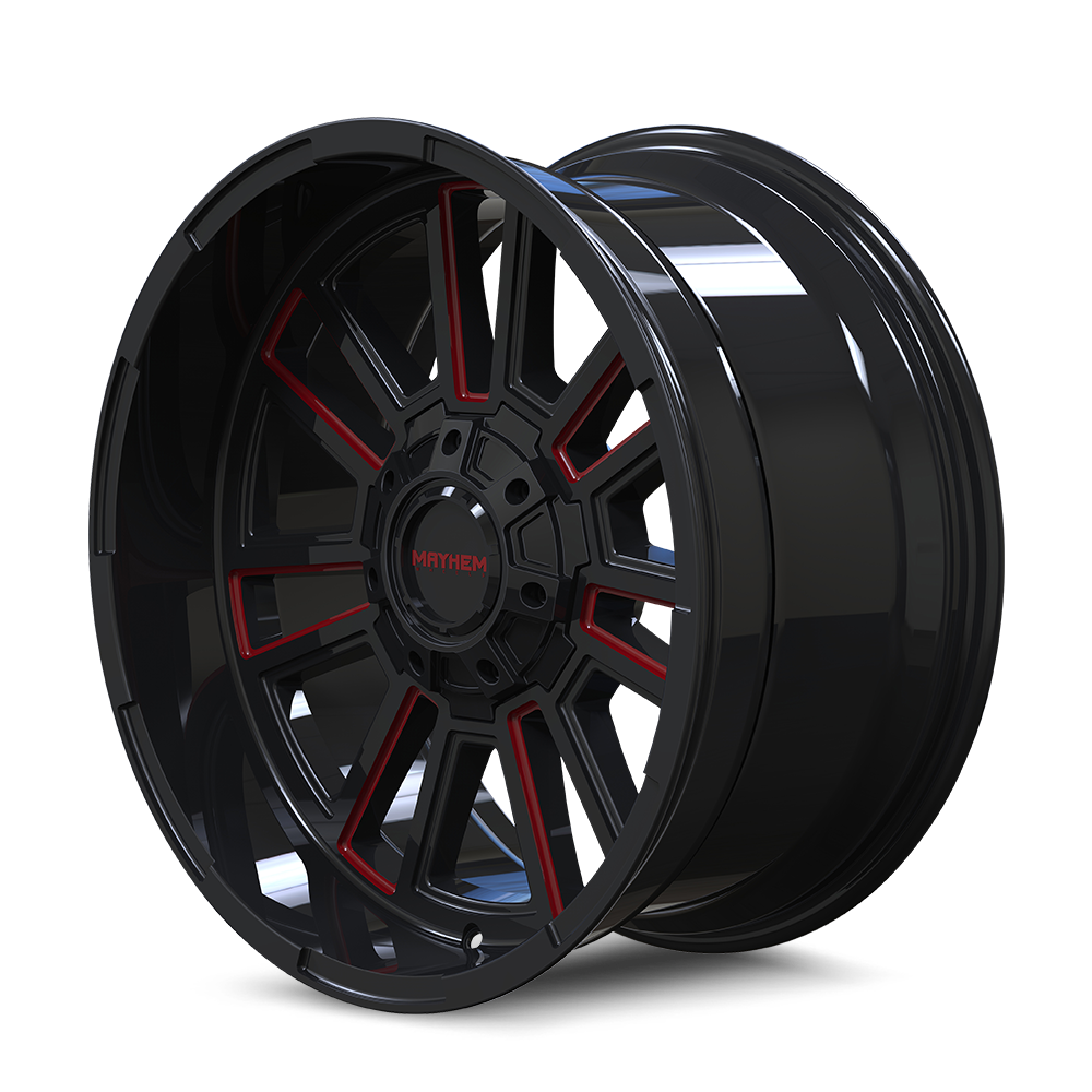 MAYHEM 8115 APOLLO 20x10 -19 8x170/ GLOSS BLACK/PRISM RED MILLED