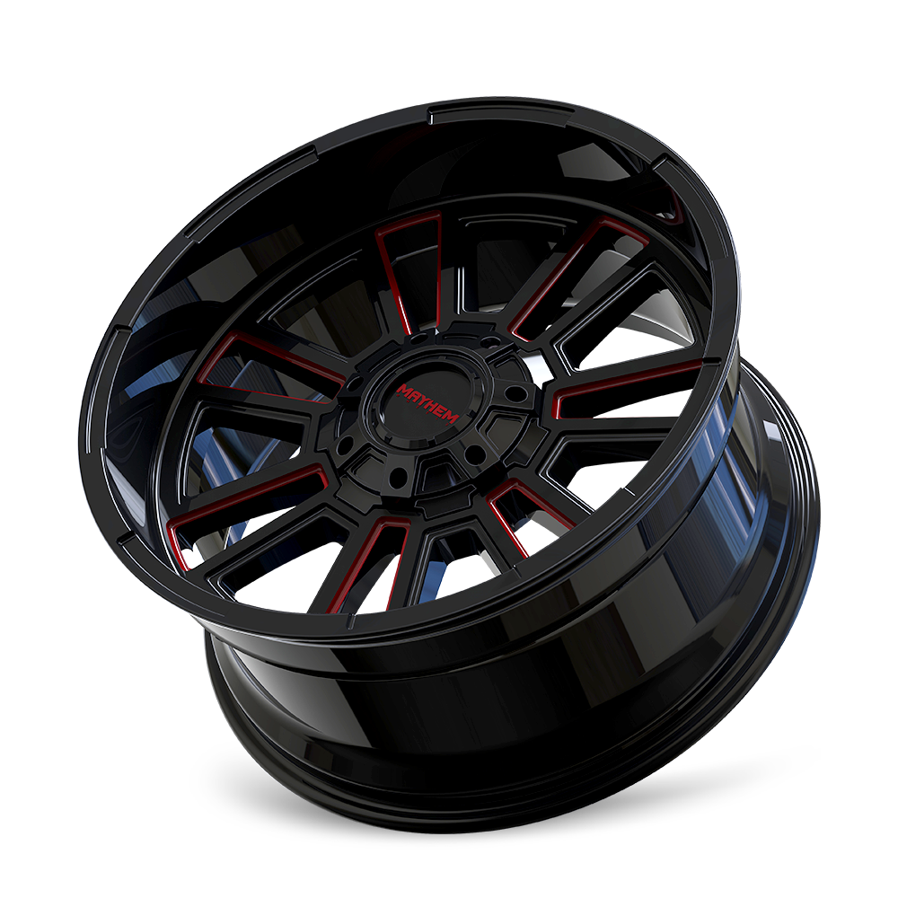 MAYHEM 8115 APOLLO 20x9 0 8x170/ GLOSS BLACK/PRISM RED MILLED