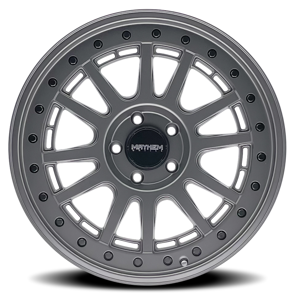 MAYHEM COMPASS 18x9 18 6x135 MATTE GUNMETAL W/ BLK BOLT