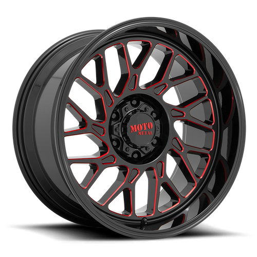 Moto Metal MO805 22X10 -18 6X139.7/6X5.5 Gloss Black Milled With Red Tint