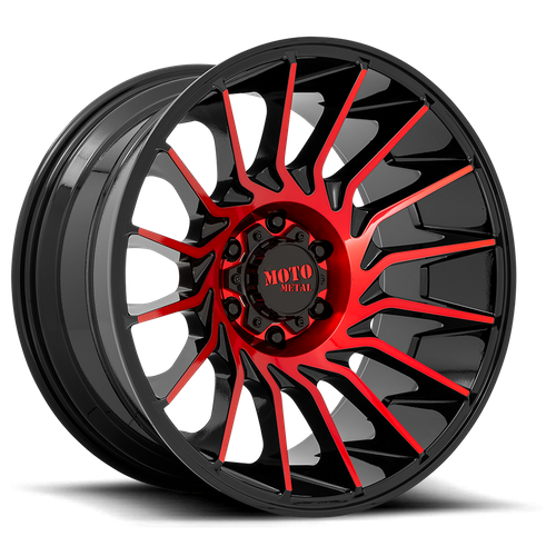 Moto Metal MO807 20X10 -18 6X135/6X5.3 Gloss Black Machined With Red Tint