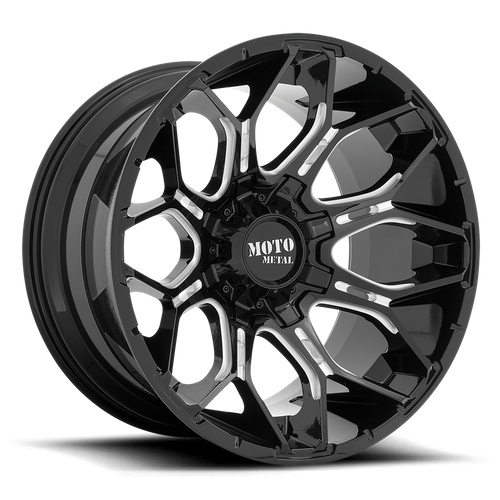 Moto Metal MO808 SNIPER 20X9 0 5X139.7/5X150/5X5.5/150 Gloss Black Milled