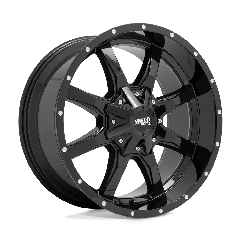 Moto Metal MO970 17X8 0 6X135/6X139.7 GLOSS BLACK WITH MILLED LIP