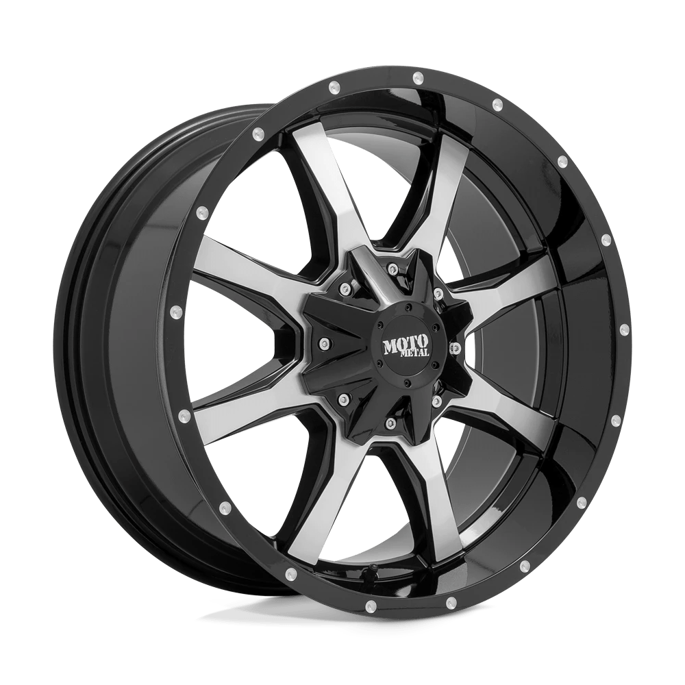 Moto Metal MO970 20X10 -24 8X170/8X6.7 GLOSS BLACK MACHINED FACE