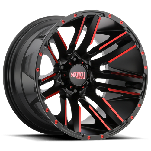 Moto Metal MO978 RAZOR 20X10 -24 6X135/6X5.3 Satin Black Machined Red Tint