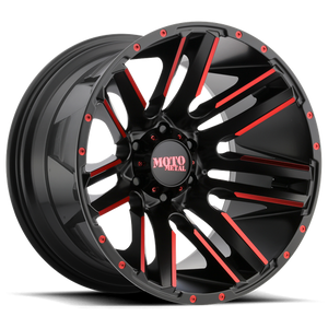 Moto Metal MO978 RAZOR 20X10 -24 6X135/6X5.3 Satin Black Machined Red Tint