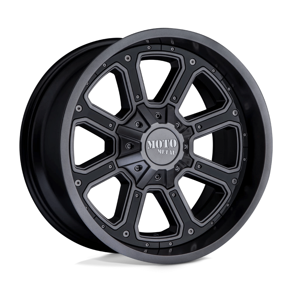 Moto Metal MO984 SHIFT 17X9 -12 6X135/6X139.7 MATTE GRAY GLOSS BLACK INSERTS