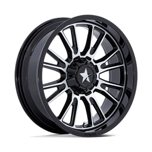 MSA OFFROAD WHEELS M51 THUNDERLIPS 24X7 0 4X137/4X156 GLOSS BLACK MACHINED