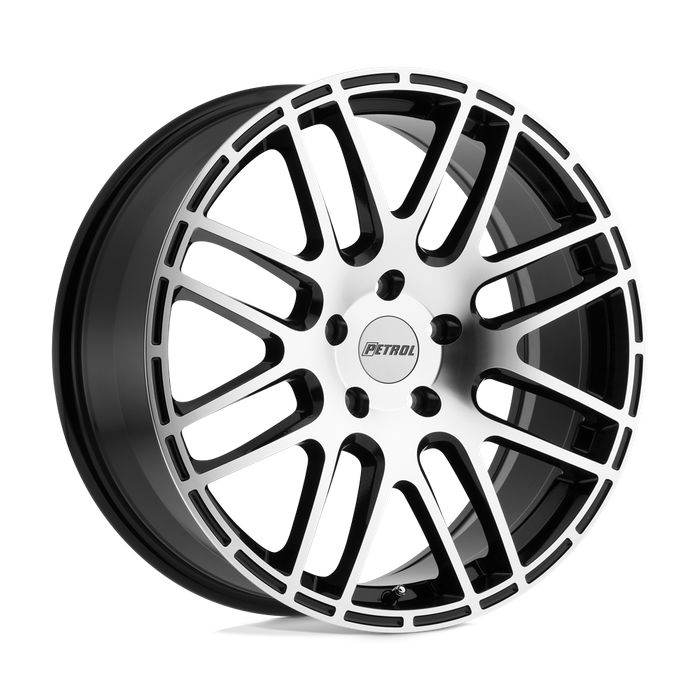 Petrol P6A 17X7.5 40 5X108/5X4.25 GLOSS BLACK W/ MACHINED CUT FACE