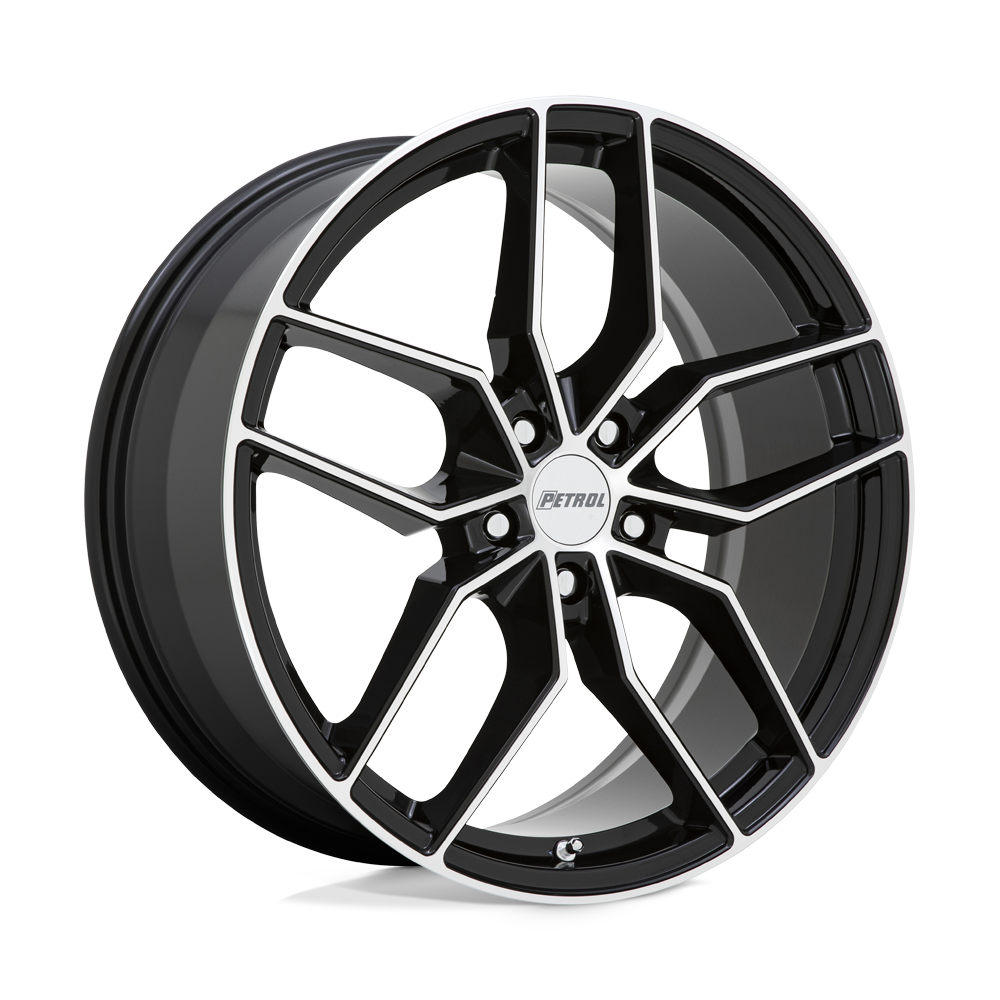 Petrol P5C 17X8 40 5X108/5X4.25 GLOSS BLACK W/ MACHINED FACE