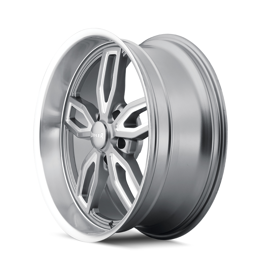 RIDLER 608 18x9 0 5x127 GREY W/ MILLED SPOKES & DIAMOND LIP