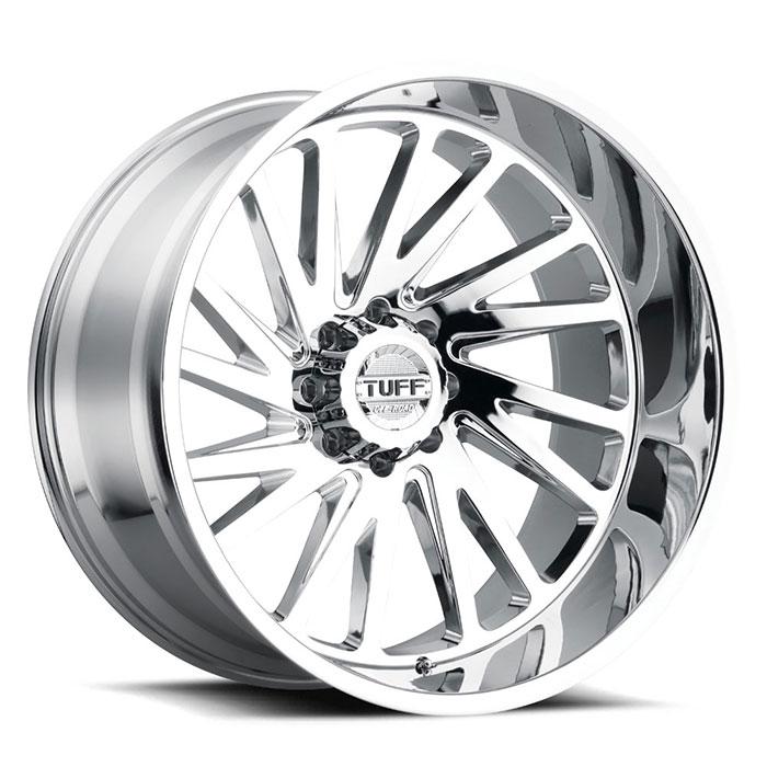 SET OF 4 TUFF AT T2A 26x14 -72 6x139.7(6x5.5) Chrome Left Side