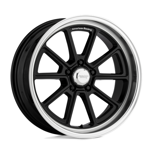 American Racing Vintage VN510 DRAFT 18X8 0 5X120.65/5X4.75 Gloss Black Diamond Cut Lip