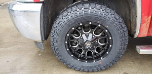 SET OF 4 | Mayhem 8015 Warrior 20x10 -25 6x135/6x139.7(6x5.5 | 35x12.50R20 Kenda KR601 CHEVY LIFTED