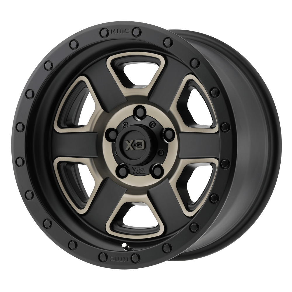 XD XD133 FUSION OFF-ROAD 17X9 -12 6X139.7/6X5.5 Satin Black Machined With Dark Tint Clear Coat