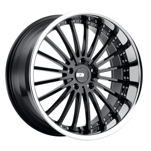 XO NEW YORK 22X9 40 5X130 GLOSS BLACK W/ STAINLESS STEEL LIP