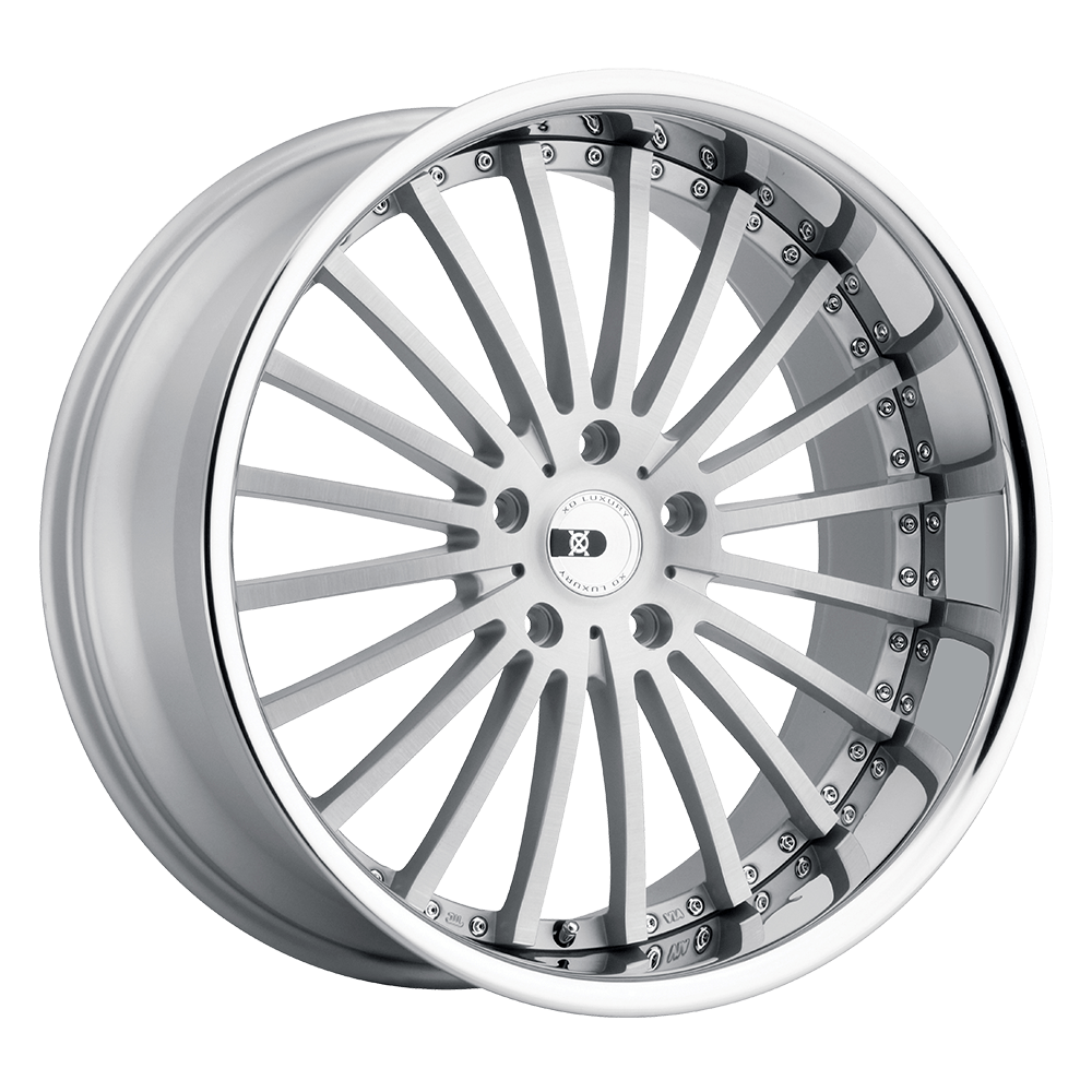 XO NEW YORK 20X8.5 15 5X130 MATTE SILVER W/ BRUSHED FACE & STAINLESS STEEL LIP