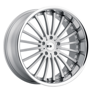 XO NEW YORK 22X10.5 40 5X130 MATTE SILVER W/ BRUSHED FACE & STAINLESS STEEL LIP