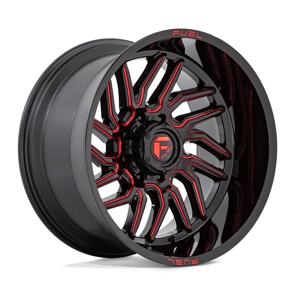 Fuel 1PC D808 HURRICANE 22X12 -44 6X135 GLOSS BLACK MILLED RED TINT