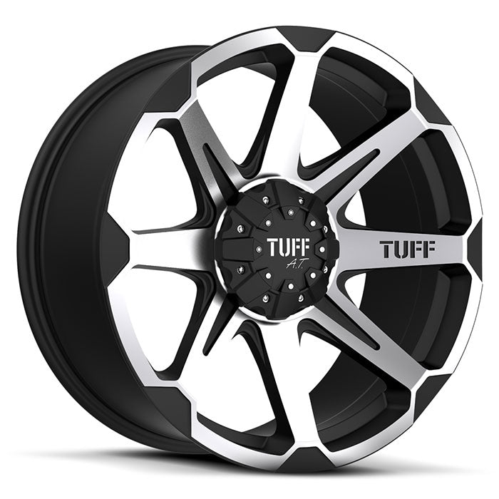 Tuff T05 17X9 10 8X165.1/8X6.5 FLAT BLACK W/ MACHINED FACE