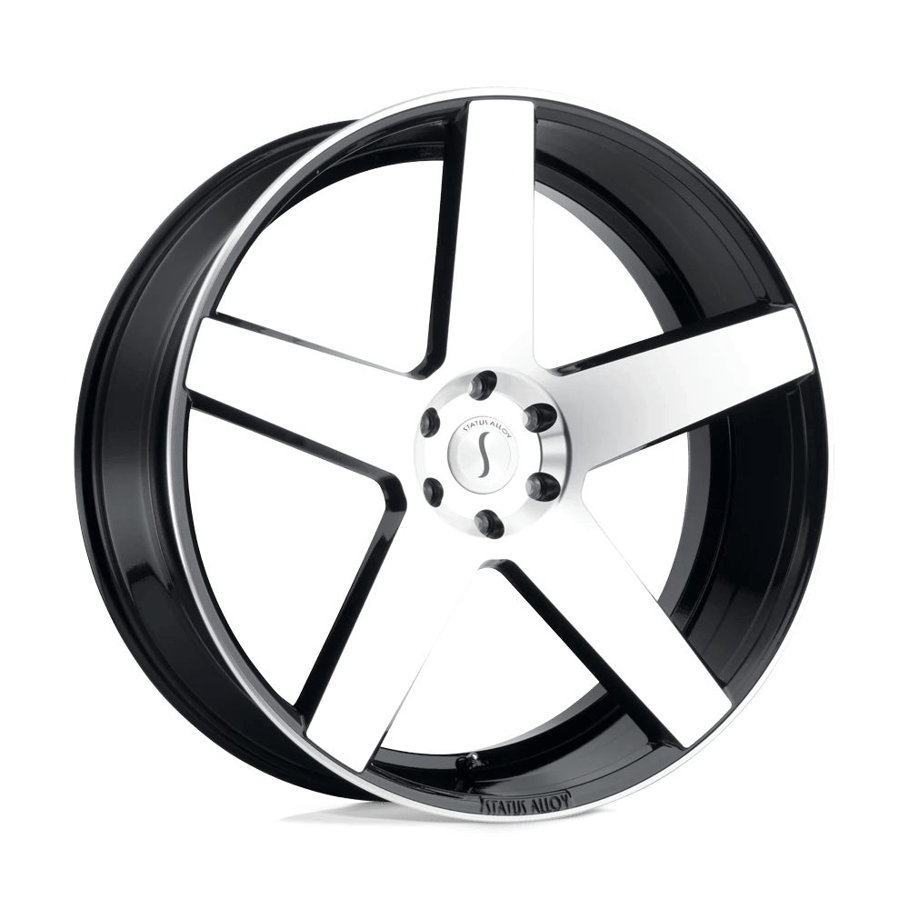 STATUS EMPIRE 24X9.5 15 5X115 GLOSS BLACK W/ MACHINED FACE