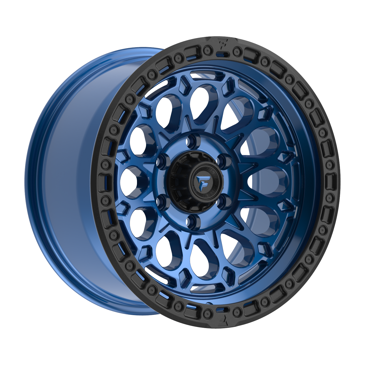 FITTIPALDI OFFROAD FT101BLB 17X9, PCD 6X135, ET -12, CB 87.1-GLOSS BLUE WITH SATIN BLACK RING