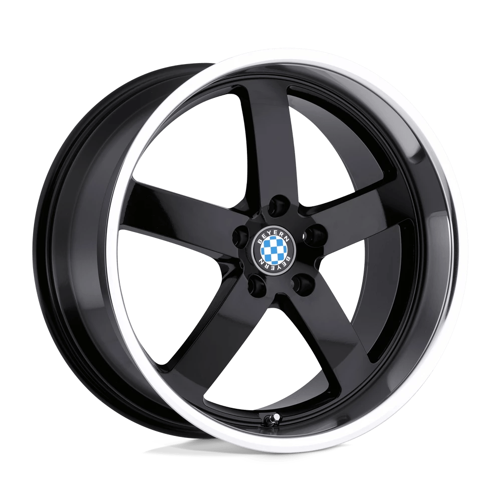 Beyern RAPP 22X9 35 5X120/5X4.72 GLOSS BLACK W/ MIRROR CUT LIP