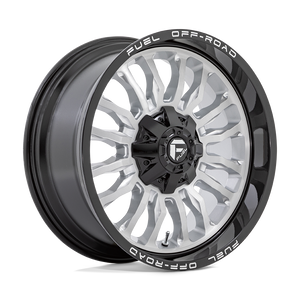 Fuel 1PC D798 ARC 22X12 -44 6X135/6X139.7 SILVER BRUSHED FACE WITH MILLED BLACK LIP