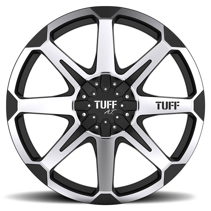 Tuff T05 17X9 10 8X165.1/8X6.5 FLAT BLACK W/ MACHINED FACE