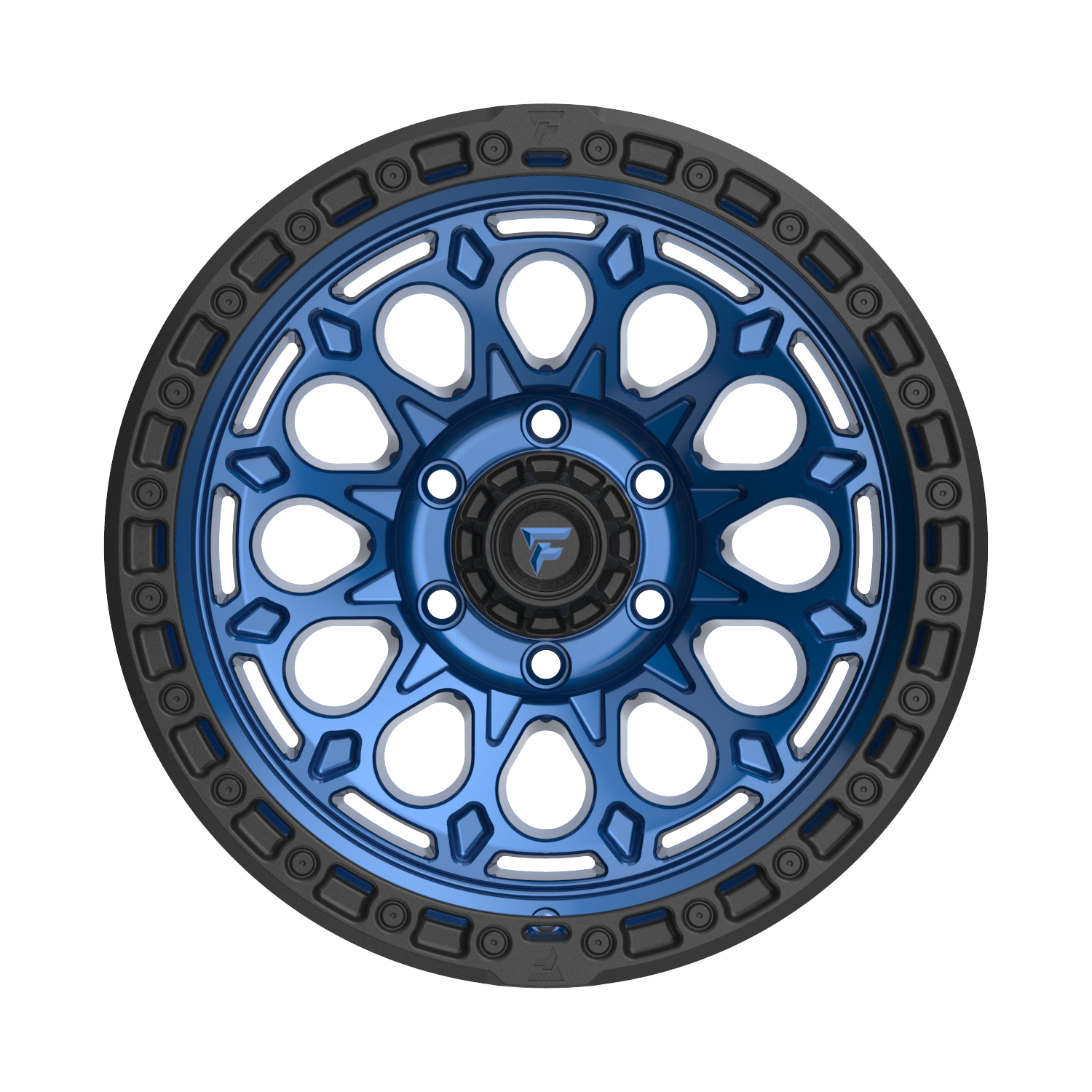 FITTIPALDI OFFROAD FT101BLB 17X9, PCD 6X135, ET -12, CB 87.1-GLOSS BLUE WITH SATIN BLACK RING