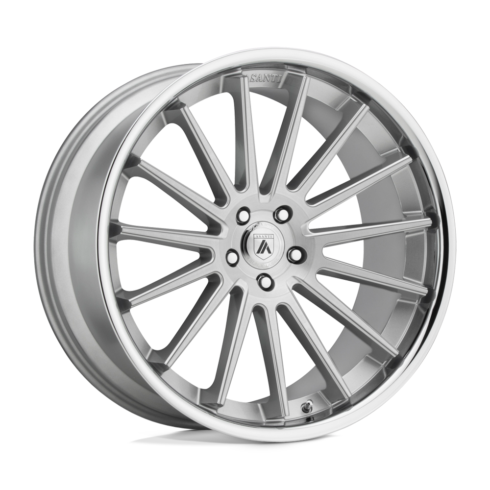 Asanti Black ABL-24 BETA 22x10.5 35 5X120/5X4.72 Brushed Silver Chrome Lip