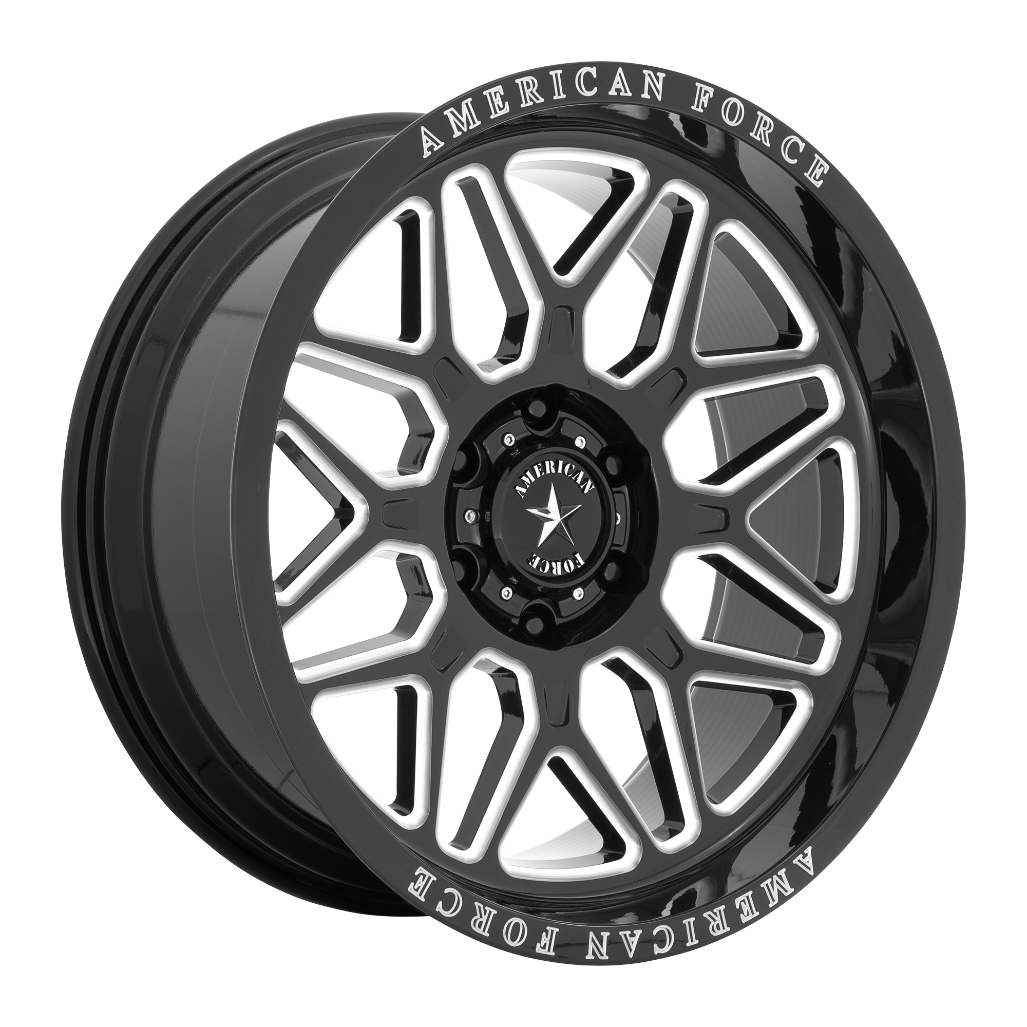 American Force Cast AC001 RUSH 22X10 -18 6X139.7 GLOSS BLACK MILLED