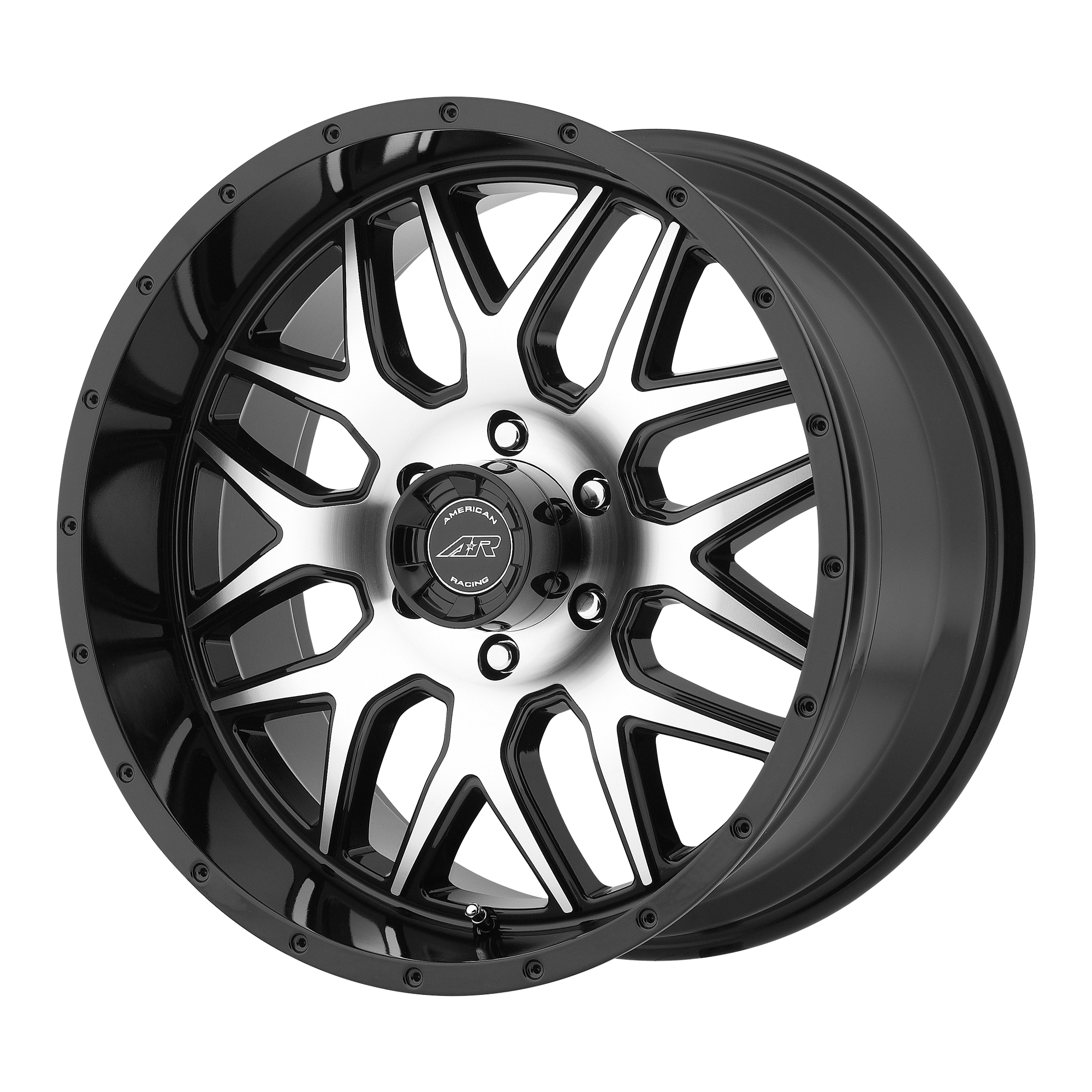 American Racing AR910 20X9 0 6X139.7/6X5.5 Gloss Black Machined