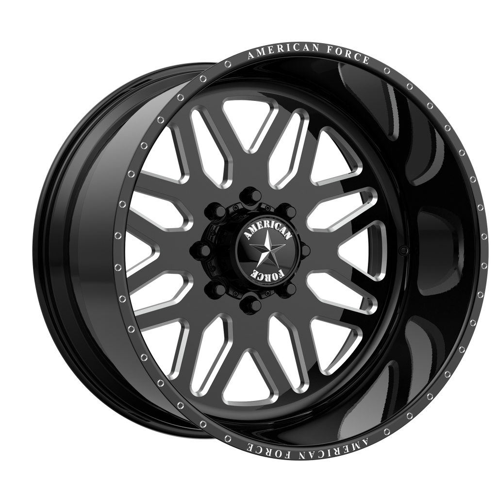 AMERICAN FORCE TRAX SS 22x14 8x165.10 GLOSS BLACK MACHINED (-73 mm)