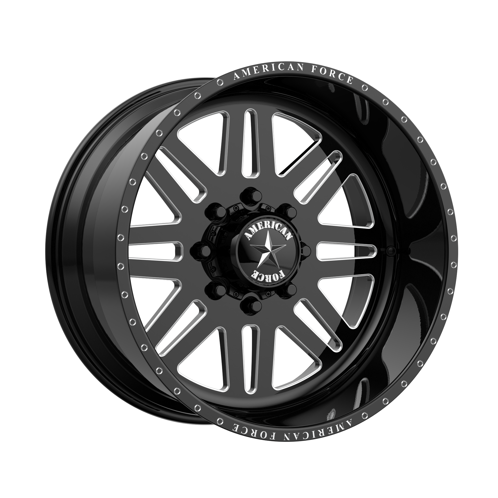 AMERICAN FORCE LIBERTY SS 22x16 8x180.00 GLOSS BLACK MACHINED (-101 mm)