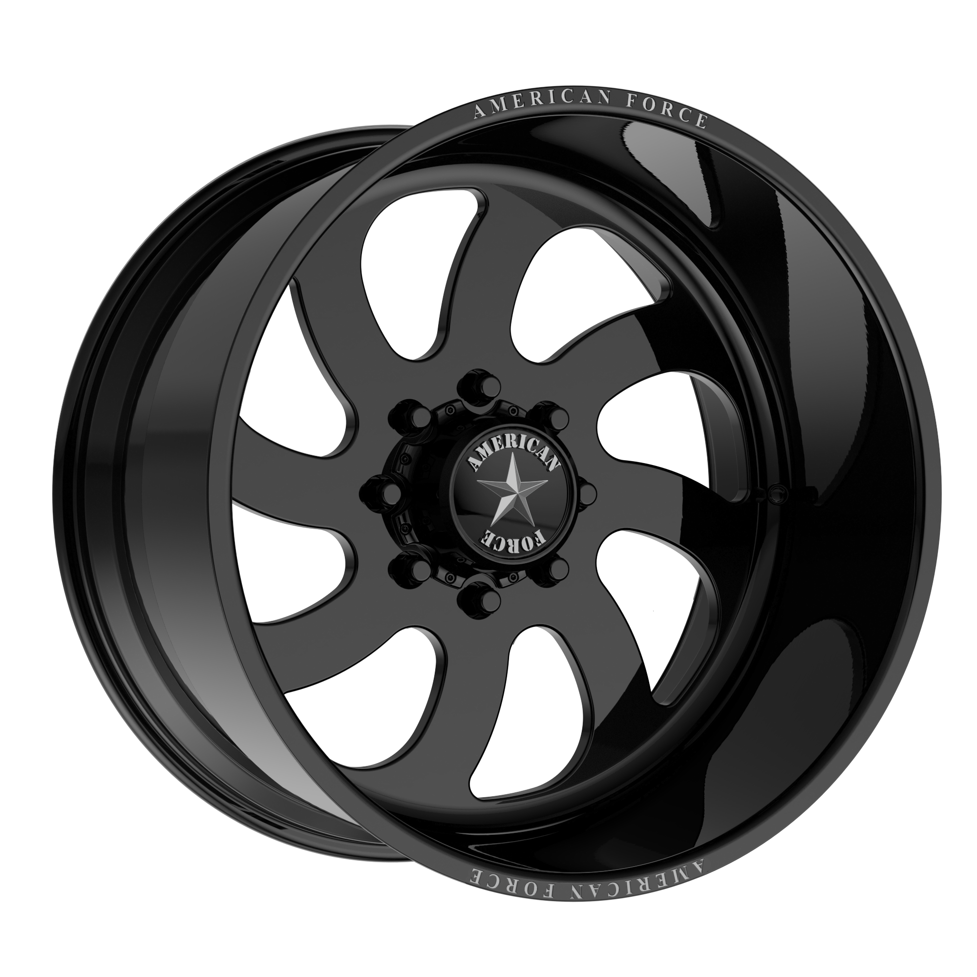 AMERICAN FORCE BLADE SS 22x16 8x165.10 GLOSS BLACK MACHINED (-101 mm)