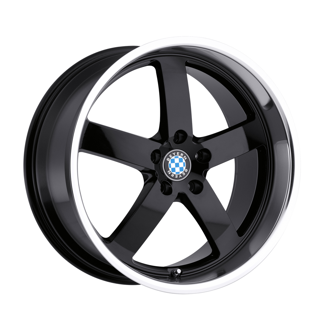 Beyern RAPP 22X9 35 5X120/5X4.72 GLOSS BLACK W/ MIRROR CUT LIP