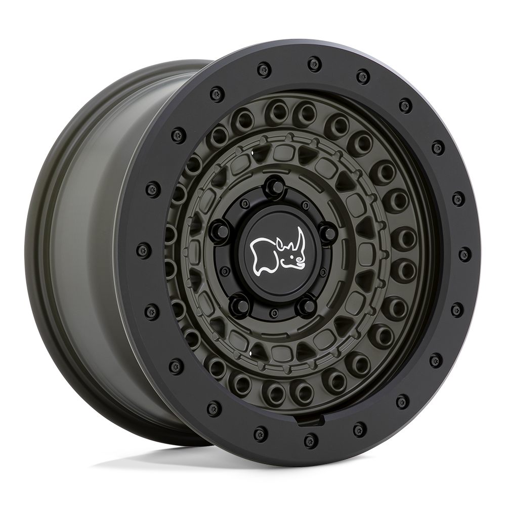 Black Rhino BARRICADE 17X8.5 -18 6X139.7/6X5.5 OLIVE DABE GREEN WITH BLACK ROCK GUARD