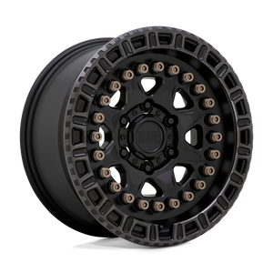 Black Rhino CARBINE 17X8.5 -18 5X127/5X5.0 MATTE BLACK W/ MACHINED TINTED RING & BRONZE BOLTS