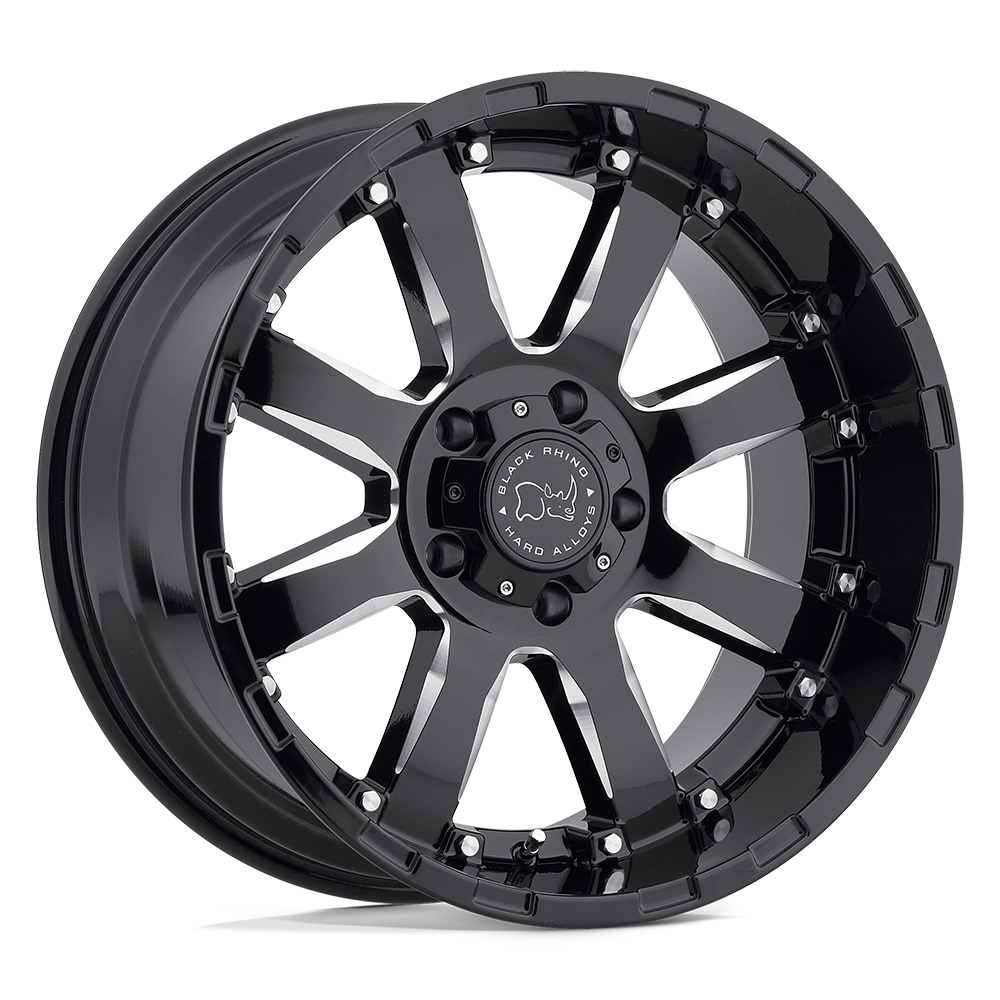 Black Rhino SIERRA 20X9 12 6X135/6X5.3 GLOSS BLACK W/ MILLED SPOKES