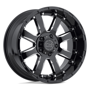 Black Rhino SIERRA 20X9 12 6X135/6X5.3 GLOSS BLACK W/ MILLED SPOKES