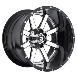 Fuel 2PC D260 MAVERICK 24x14 -75 6x135/6x139.7/6x135/5.5 CHROME PLATED GLOSS BLACK LIP