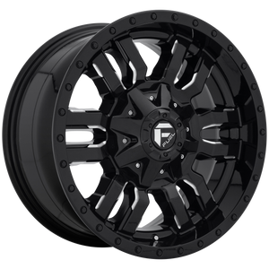 Fuel 1PC D595 SLEDGE 20X9 20 5X139.7/5X150 GLOSS BLACK MILLED