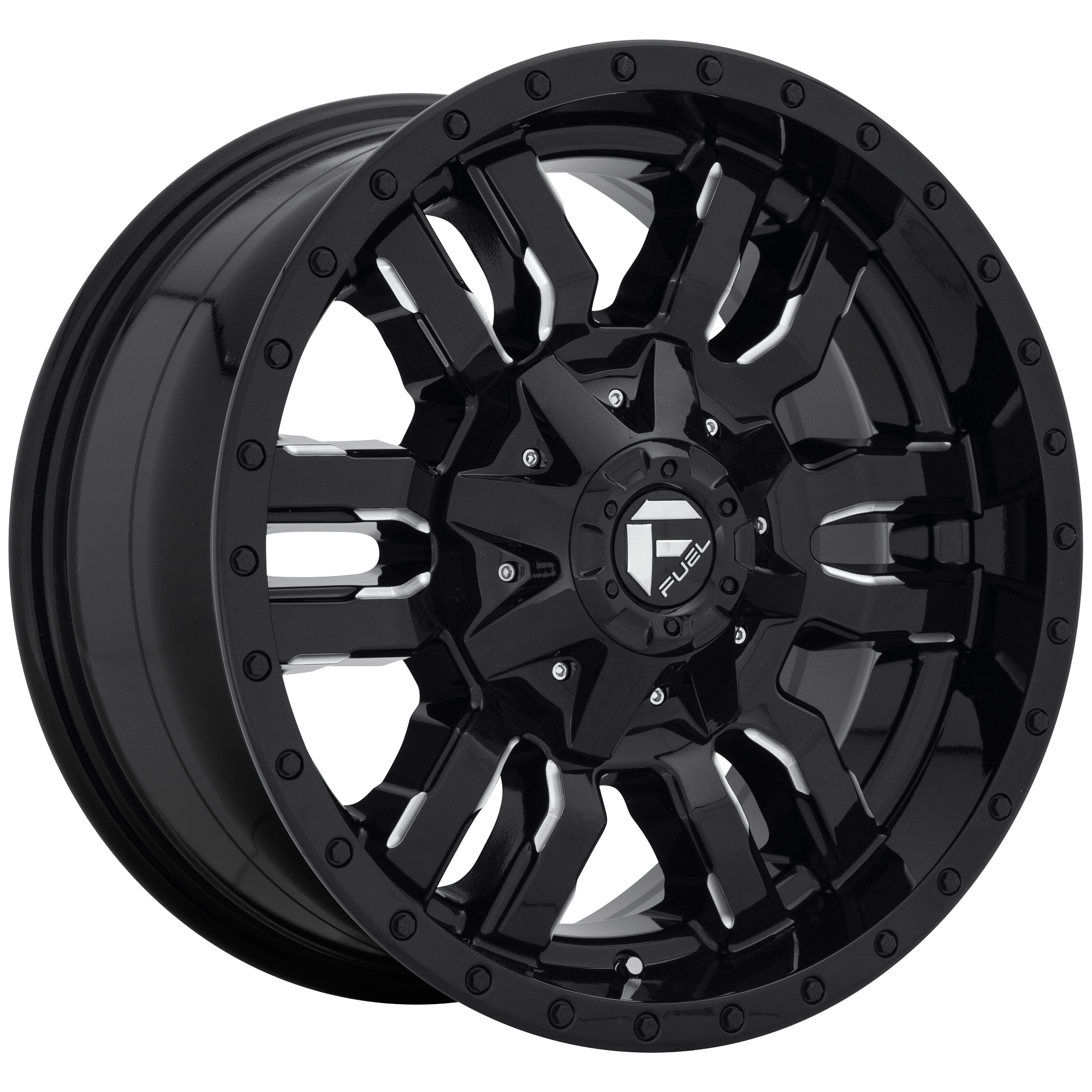 Fuel 1PC D595 SLEDGE 20X10 -19 6X135/6X139.7 GLOSS BLACK MILLED